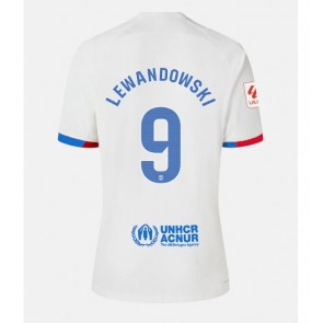 Barcelona Robert Lewandowski #9 Bortatröja Kvinnor 2023-24 Kortärmad